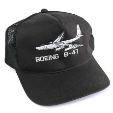 画像1: 90s BOEING ボーイング B-47 ストラトジェット 刺繍 メッシュキャップ 黒 (1)