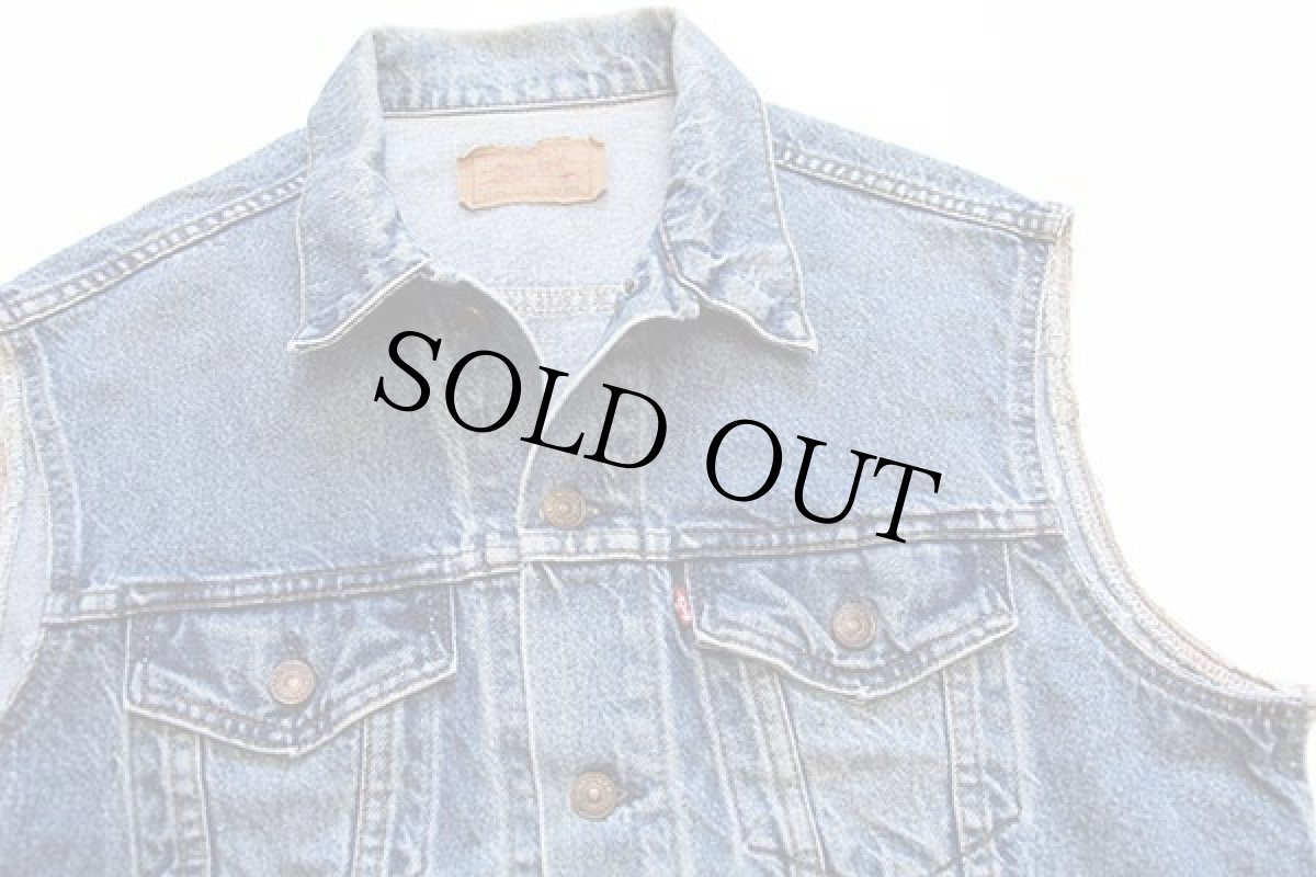 画像3: 80s USA製 Levi'sリーバイス 71506 カットオフ デニムベスト 4ポケット 46L (3)