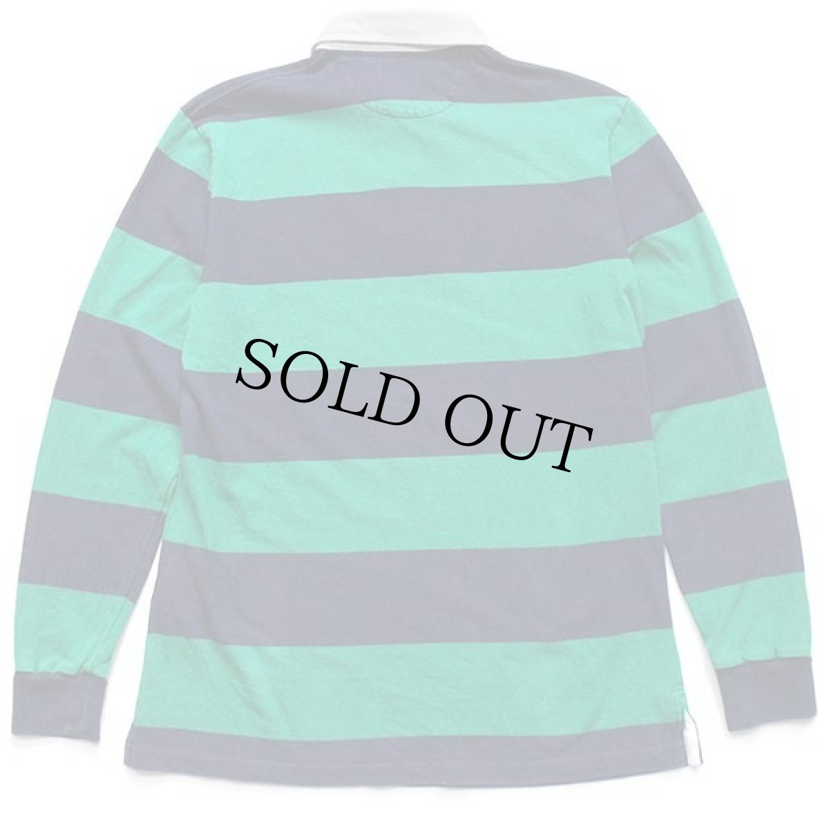 画像2: ポロ ラルフローレン 太ボーダー コットン ラガーシャツ 緑×紺 S (2)