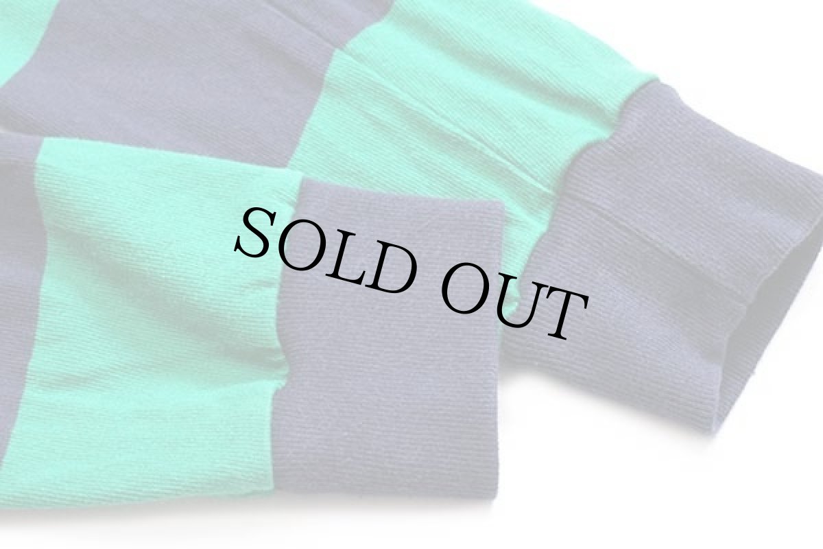 画像6: ポロ ラルフローレン 太ボーダー コットン ラガーシャツ 緑×紺 S (6)