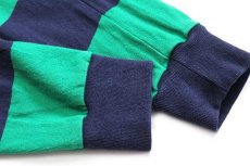 画像6: ポロ ラルフローレン 太ボーダー コットン ラガーシャツ 緑×紺 S (6)
