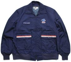 画像1: 80s USA製 U.S.MAIL LETTER CARRIER パッチ&テープ付き ポストマン ワークジャケット 紺 XL (1)