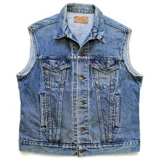 画像1: 80s USA製 Levi'sリーバイス 71506 カットオフ デニムベスト 4ポケット 46L (1)