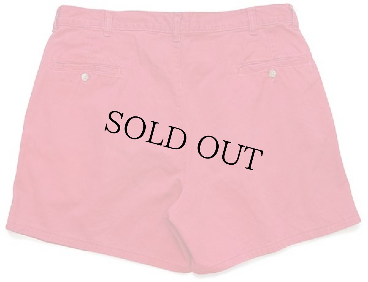 画像2: 80s USA製 ポロ ラルフローレン ツータック コットン チノ ショートパンツ 赤 36★ショーツ (2)