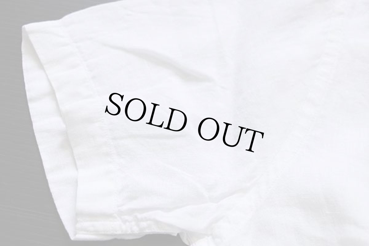 画像6: 00s GAPギャップ FITTED 無地 半袖 リネンシャツ 白 S (6)