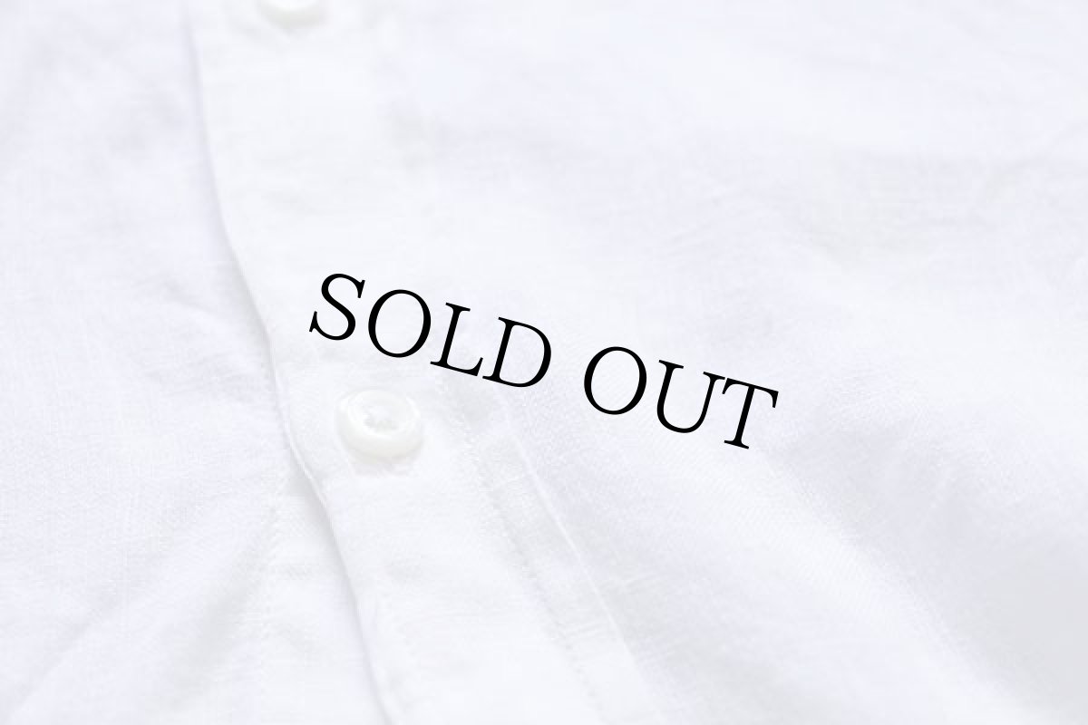 画像5: 00s GAPギャップ FITTED 無地 半袖 リネンシャツ 白 S (5)