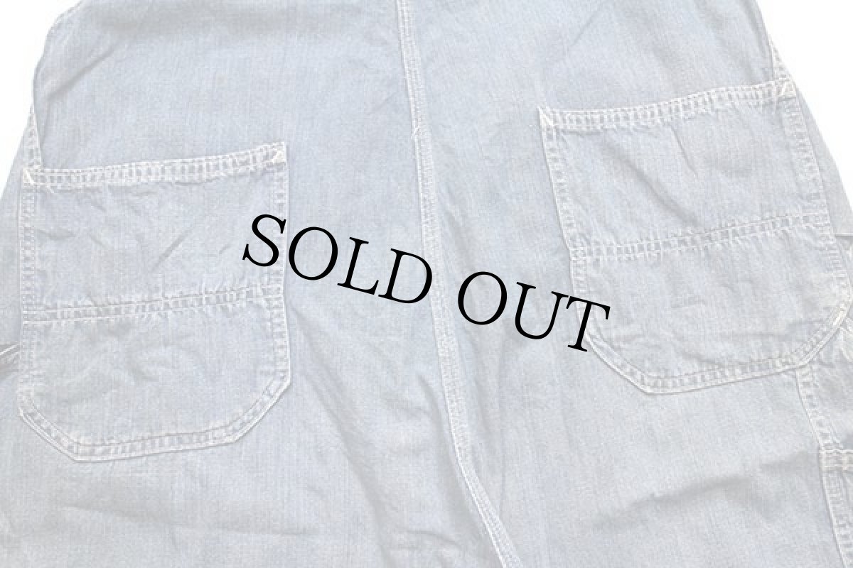 画像6: 60s ROUND HOUSEラウンドハウス カットオフ インディゴ デニム オーバーオール w42 (6)