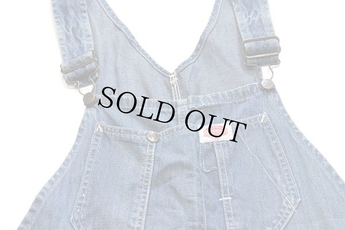 画像5: 60s ROUND HOUSEラウンドハウス カットオフ インディゴ デニム オーバーオール w42 (5)