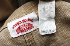 画像4: USA製 ROUND HOUSEラウンドハウス ダック地 ダブルニー オーバーオール 茶 フェード W46 L32 (4)