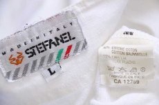 画像4: 80s イタリア製 STEFANEL ノーカラー 半袖 コットン×リネンシャツ 生成り L (4)