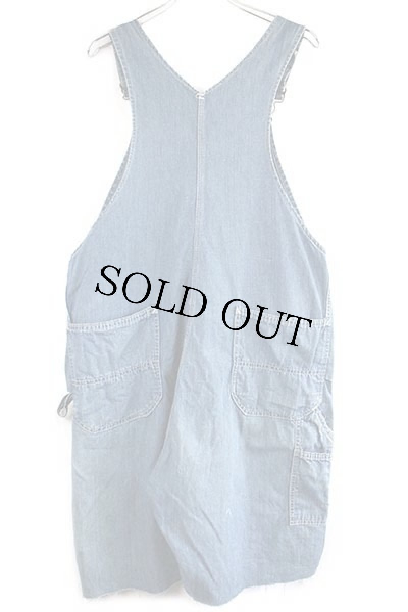 画像3: 60s ROUND HOUSEラウンドハウス カットオフ インディゴ デニム オーバーオール w42 (3)