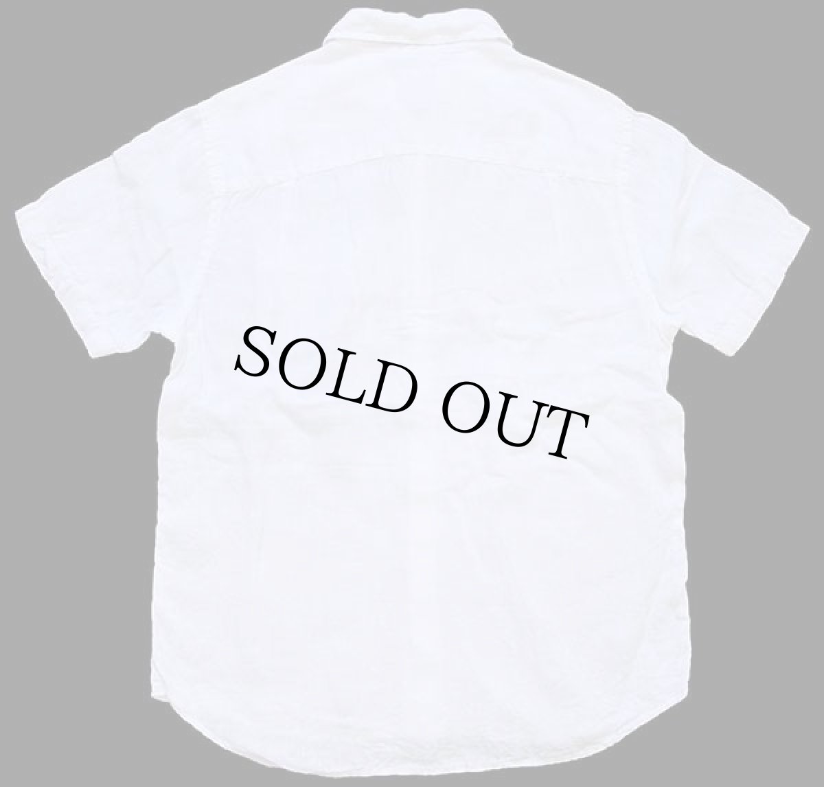 画像2: 00s GAPギャップ FITTED 無地 半袖 リネンシャツ 白 S (2)