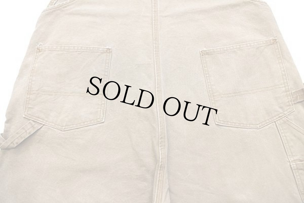 画像6: USA製 ROUND HOUSEラウンドハウス ダック地 ダブルニー オーバーオール 茶 フェード W46 L32 (6)