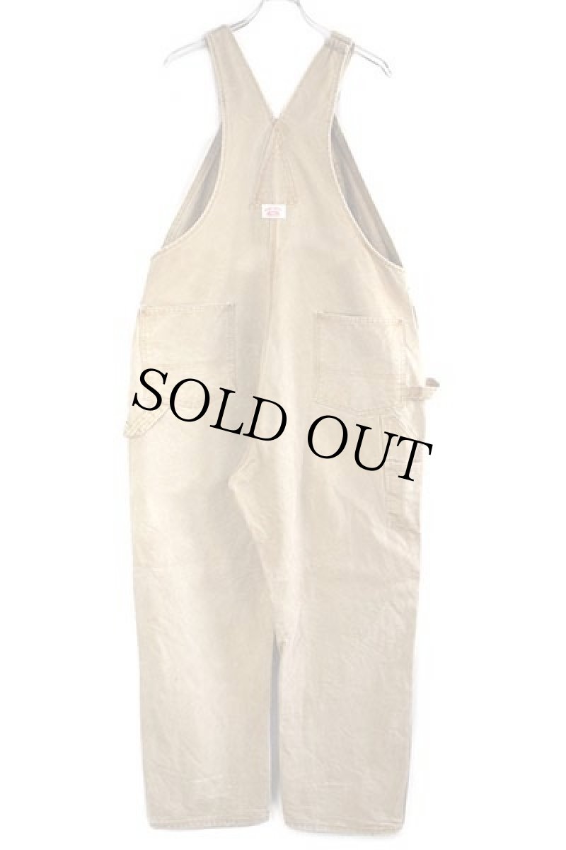 画像3: USA製 ROUND HOUSEラウンドハウス ダック地 ダブルニー オーバーオール 茶 フェード W46 L32 (3)