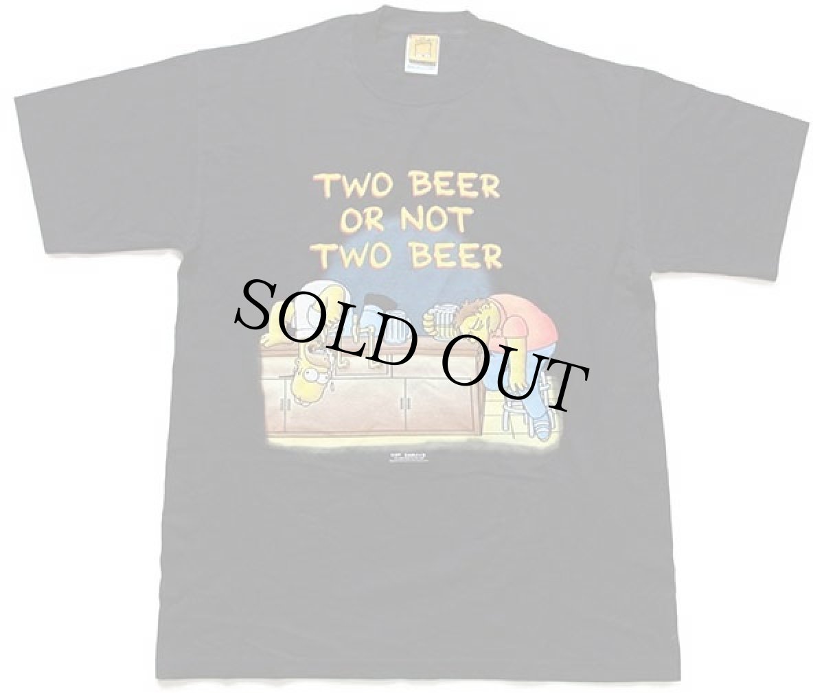 画像2: 90s The Simpsons シンプソンズ ホーマー TWO BEER OR NOT TWO BEER コットンTシャツ 黒 L (2)