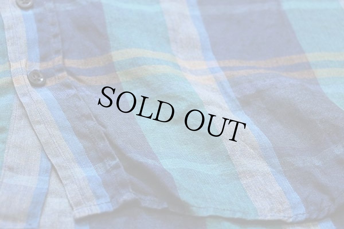 画像5: アイルランド製 Stephens Brothers チェック 半袖 リネンシャツ L (5)