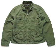 画像1: J.CREW NX-631 コットンポプリン フィールド メカニックジャケット オリーブグリーン L (1)