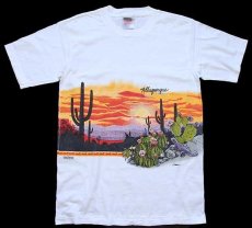 画像2: 90s Albuquerque NEW MEXICO San Segal サボテン 両面プリント アート コットンTシャツ 白 M (2)