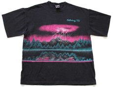 画像2: 90s USA製 HABITAT サンダー 両面プリント アート コットンTシャツ 黒 XL (2)