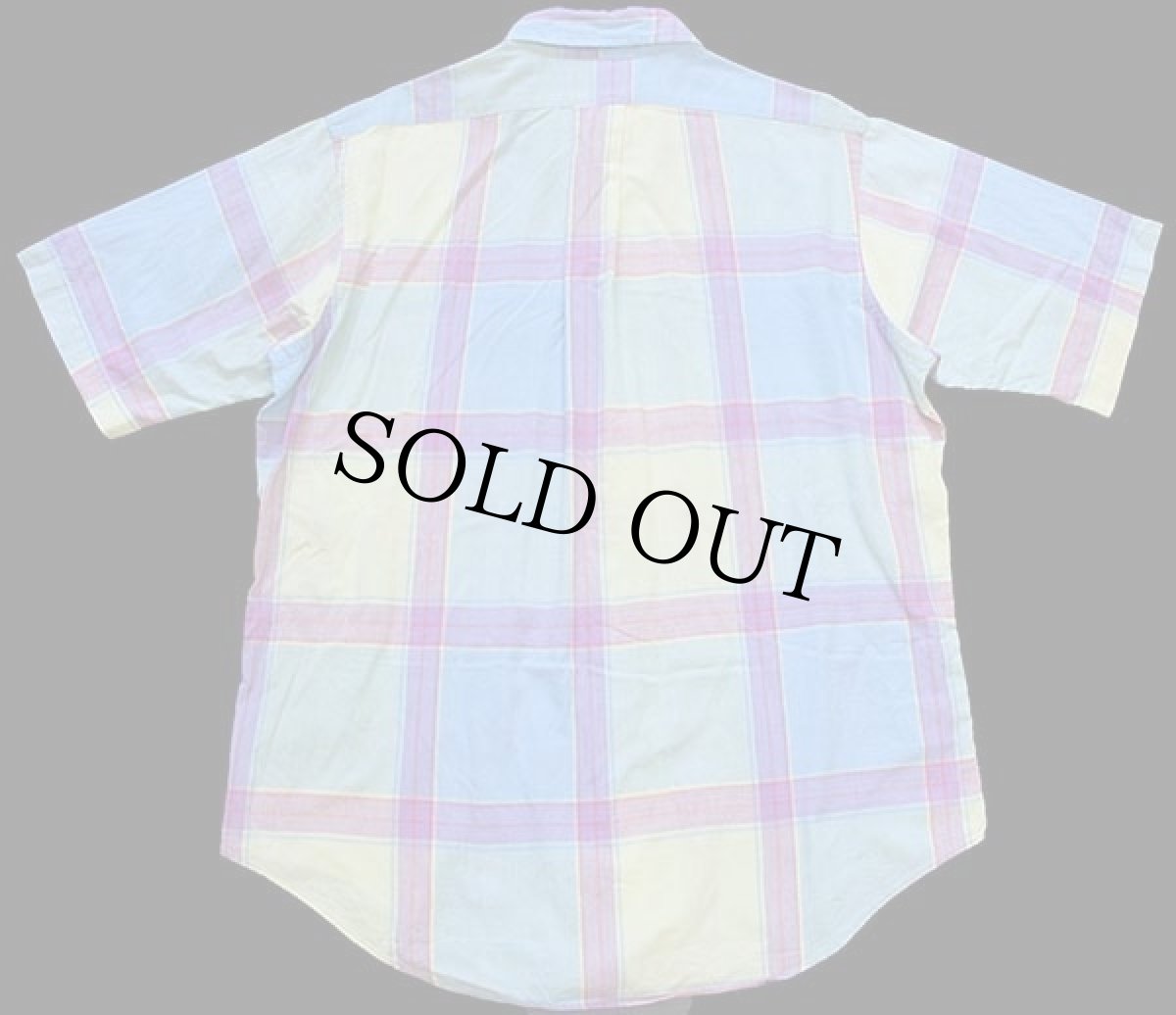画像2: 80s USA製 SERO マドラスチェック ボタンダウン 半袖 コットンシャツ パステルカラー L★インド綿 (2)