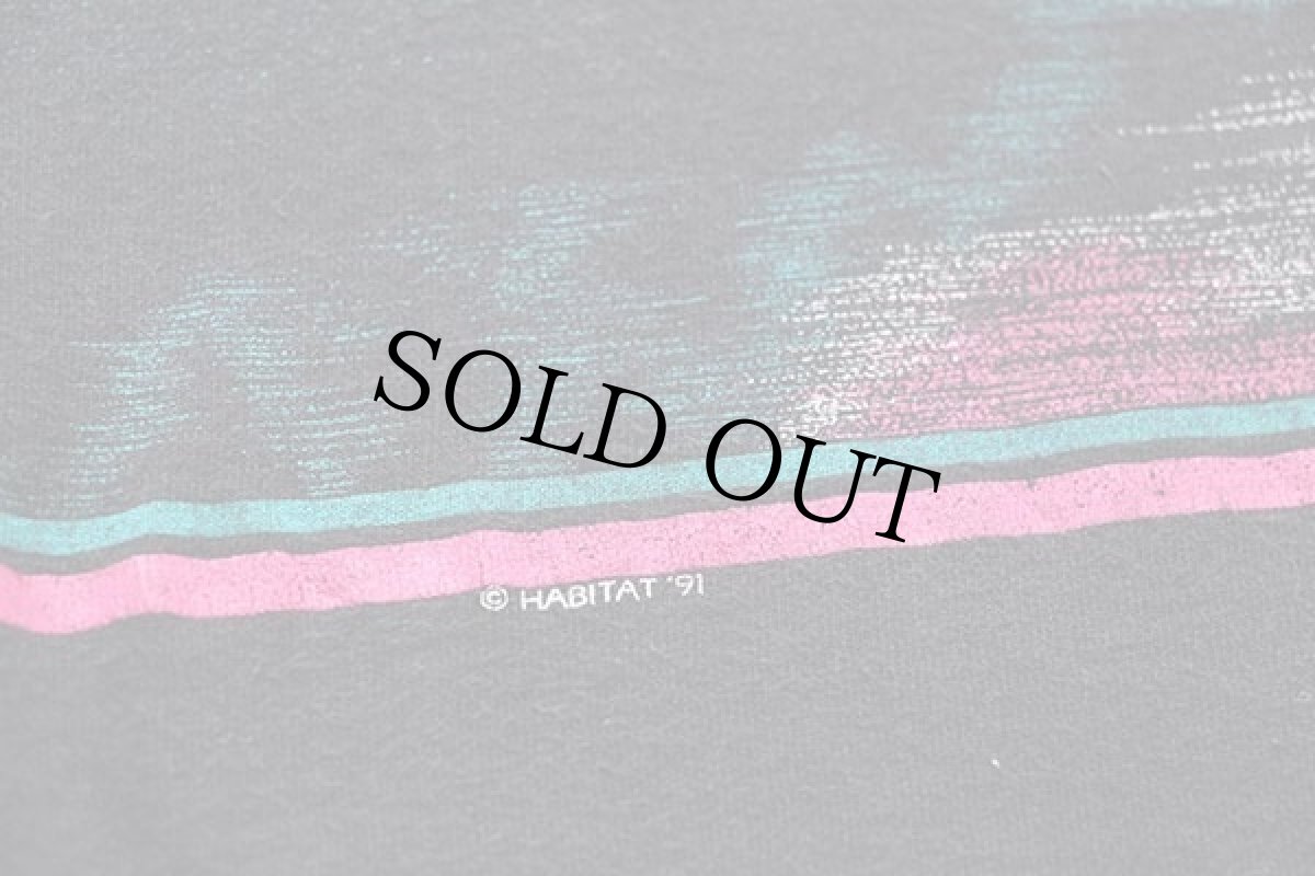 画像6: 90s USA製 HABITAT サンダー 両面プリント アート コットンTシャツ 黒 XL (6)