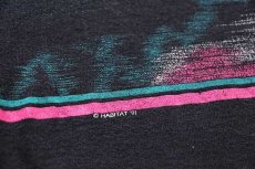 画像6: 90s USA製 HABITAT サンダー 両面プリント アート コットンTシャツ 黒 XL (6)