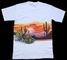 画像3: 90s Albuquerque NEW MEXICO San Segal サボテン 両面プリント アート コットンTシャツ 白 M (3)