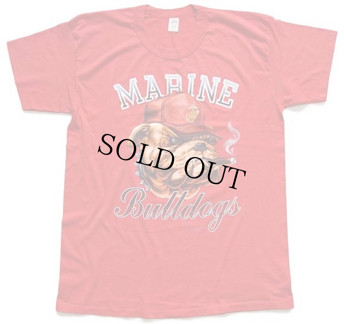 画像2: 80s USA製 U.S.MARINE Bulldogs ブルドッグ マスコット Tシャツ 赤 XL (2)