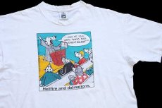 画像1: 90s USA製 Leeリー Hellfire and dalmations ダルメシアン イラスト コットンTシャツ 白 XL★A (1)