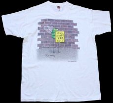 画像2: 90s USA製 WILL WORK FOR SHIT CALLAHA イラスト コットンTシャツ 白 XL (2)