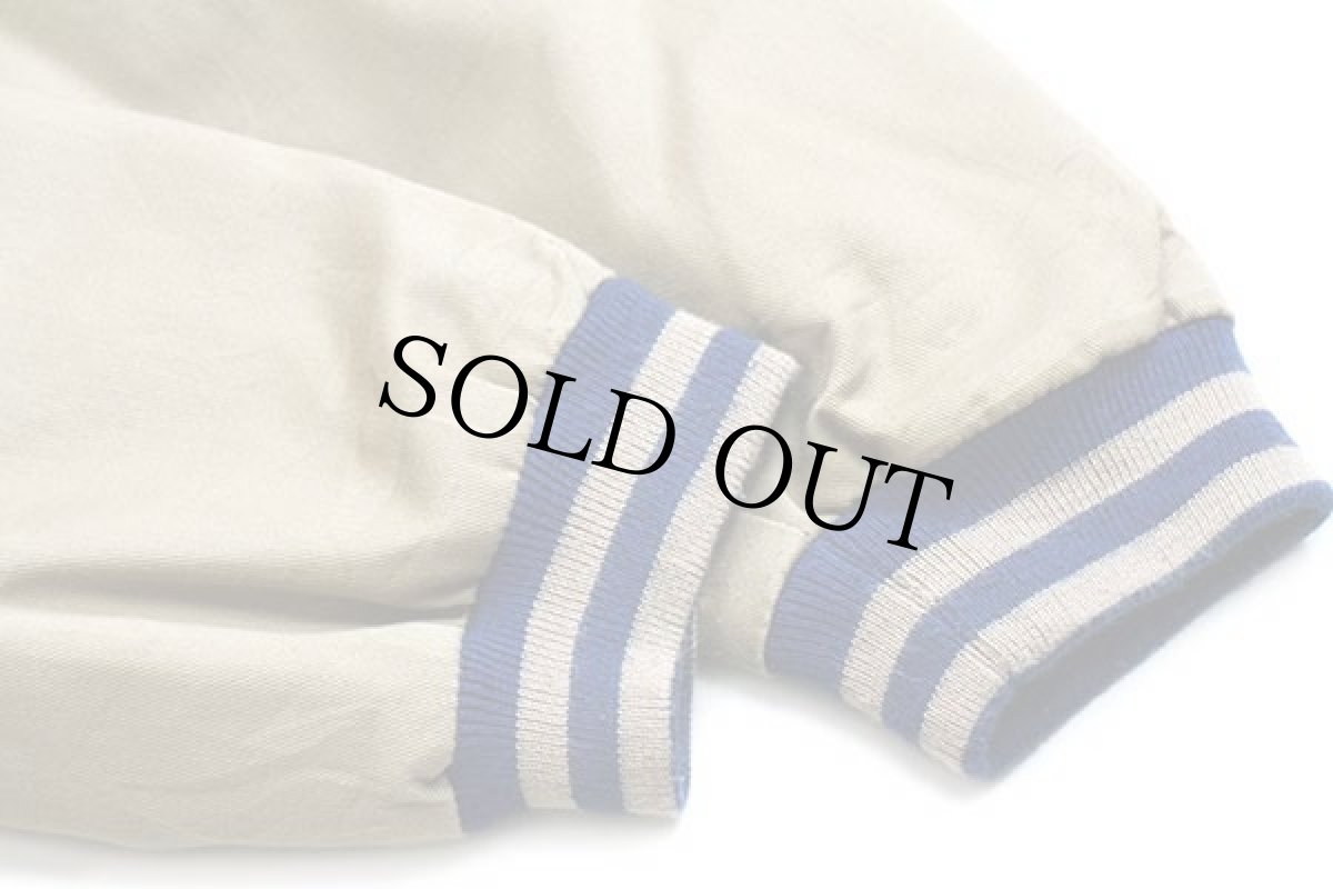 画像6: 90s USA製 Valvoline NASCAR MARK MARTIN チェッカーフラッグ 刺繍 ツートン コットン×ツイルスタジャン L (6)