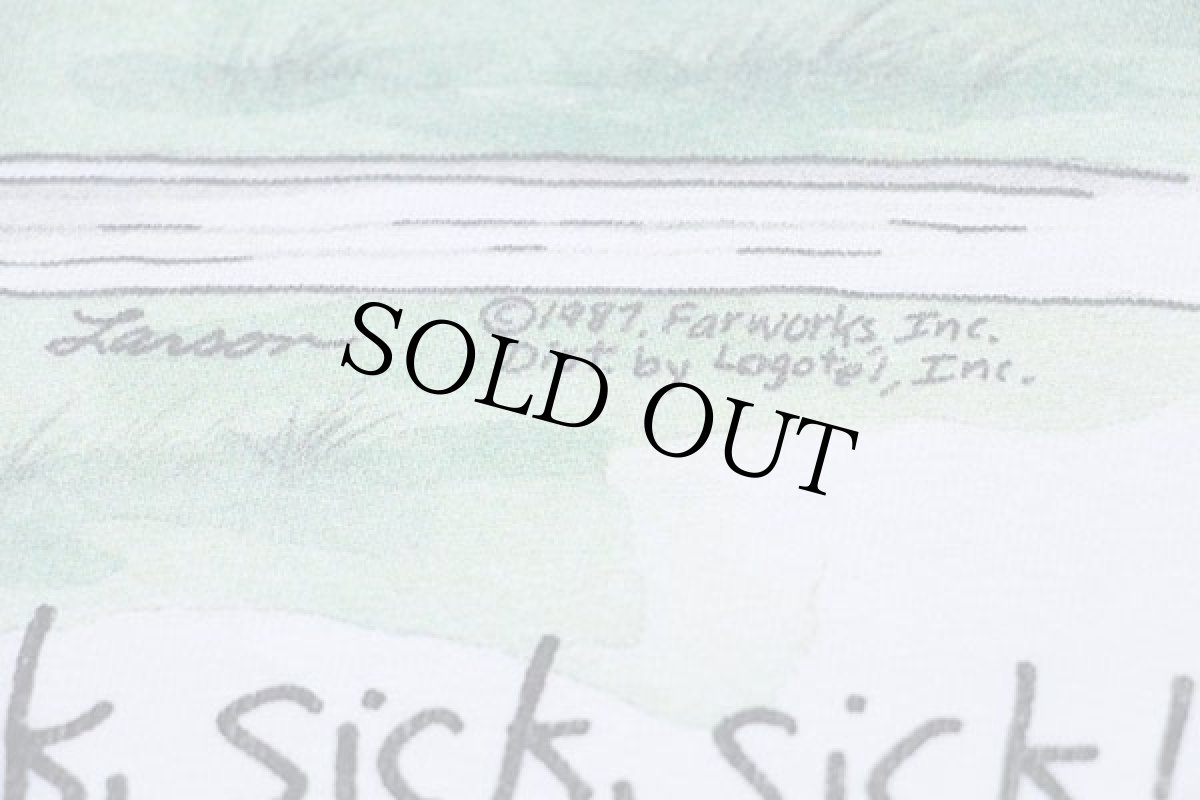 画像5: 80s USA製 THE FAR SIDE ''You're sick,Jessy!...Sick,sick,sick!'' 牛 イラスト コットンTシャツ 白 L (5)