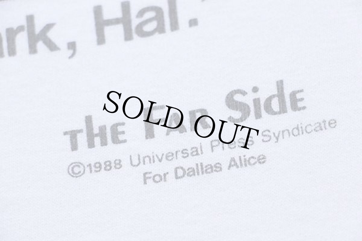 画像6: 80s USA製 THE FAR SIDE ''Bummer of a birthmark,Hal.'' 鹿 イラスト コットンTシャツ 白 L (6)