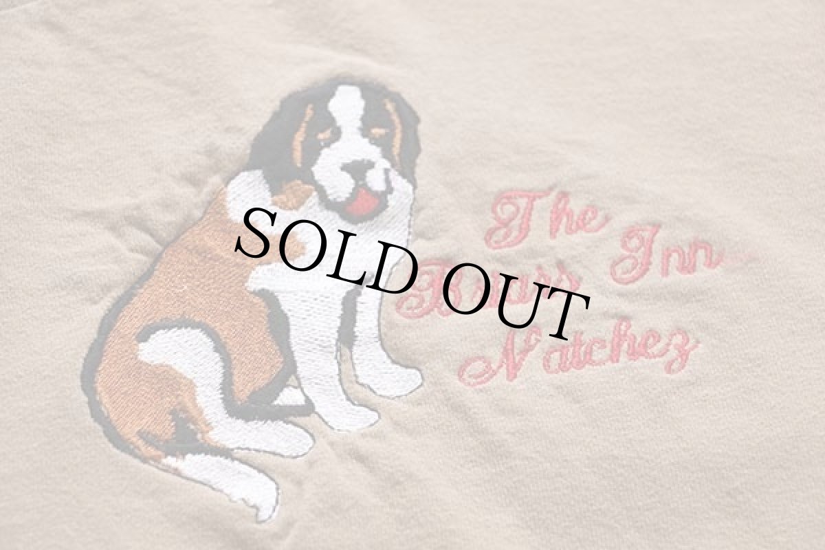 画像5: 90s Leeリー セントバーナード THE Briars Inn Natchez 刺繍 コットンTシャツ 茶 M (5)