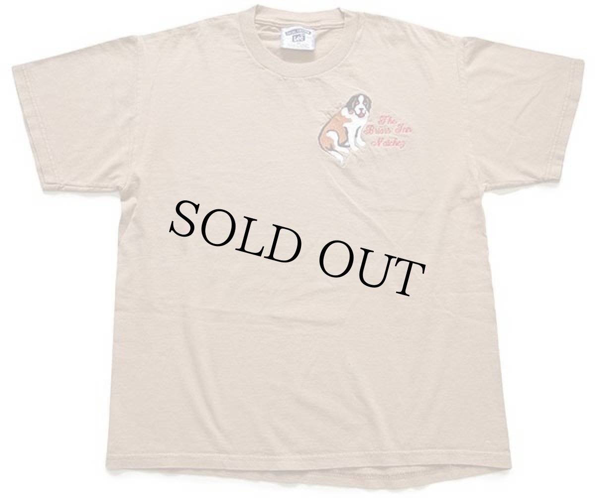 画像2: 90s Leeリー セントバーナード THE Briars Inn Natchez 刺繍 コットンTシャツ 茶 M (2)