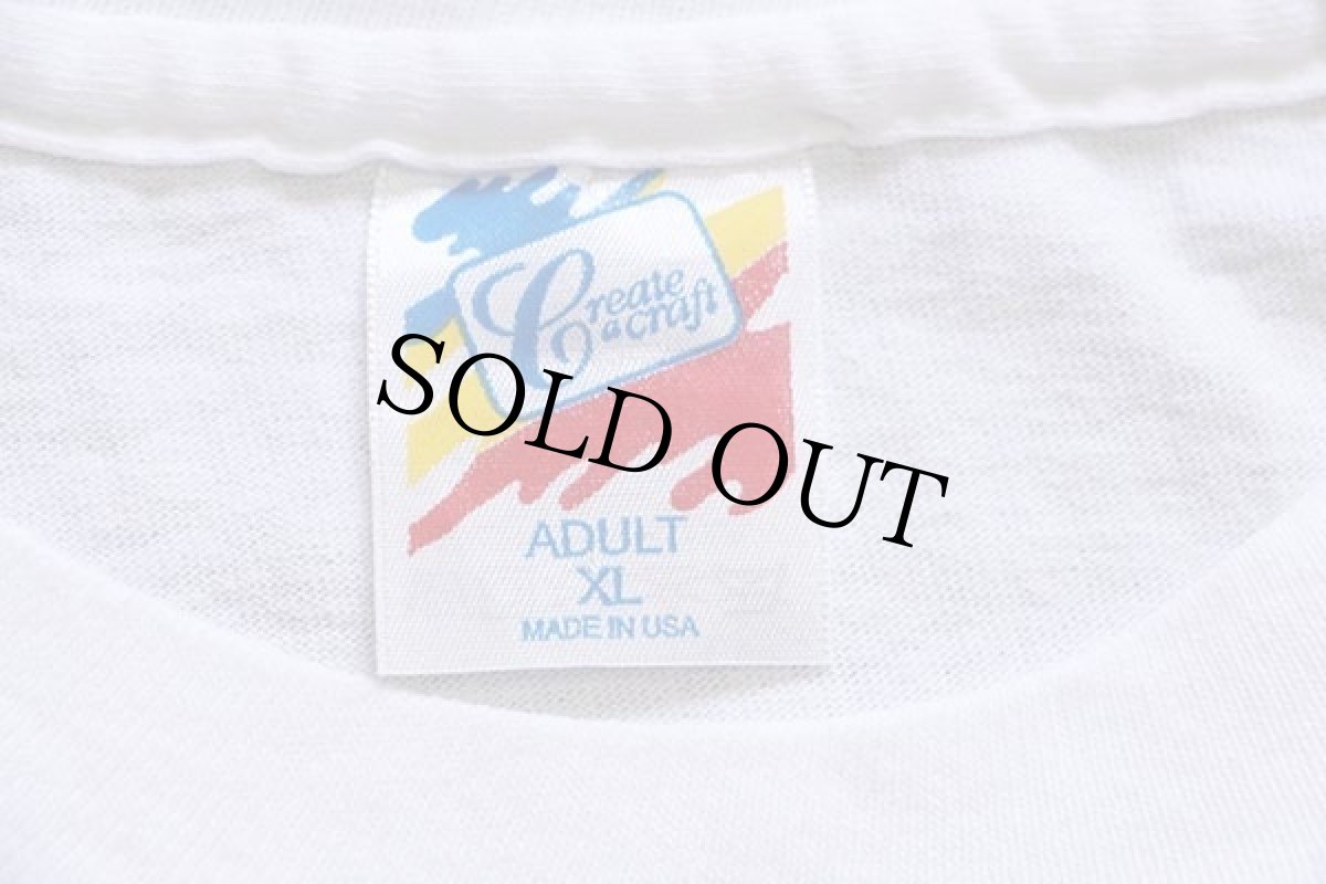 画像5: 90s USA製 星条旗柄 切り替え コットンTシャツ 白 XL (5)