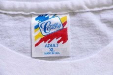 画像5: 90s USA製 星条旗柄 切り替え コットンTシャツ 白 XL (5)
