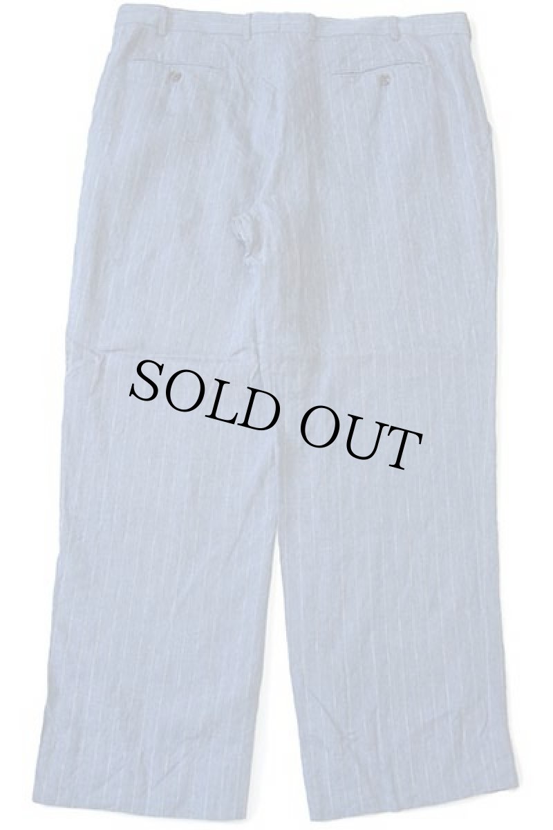 画像3: UNKNOWN ピンストライプ スラックス リネンパンツ w40 (3)