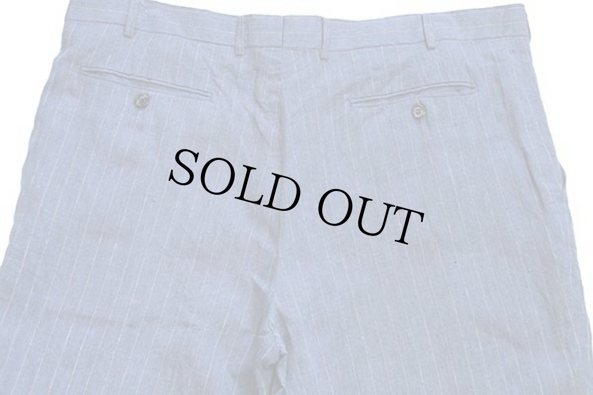 画像5: UNKNOWN ピンストライプ スラックス リネンパンツ w40 (5)