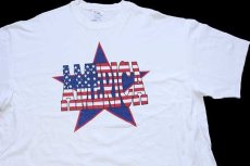 画像1: 00s Hanes AMERICA スター 星条旗柄 コットンTシャツ 白 XXL★特大 (1)