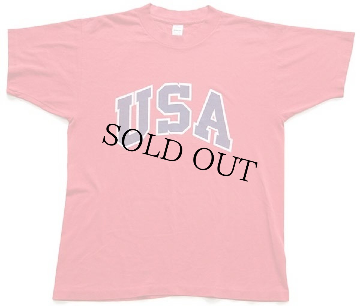 画像2: 80s USA製 USA ひび割れプリント Tシャツ 赤 M (2)