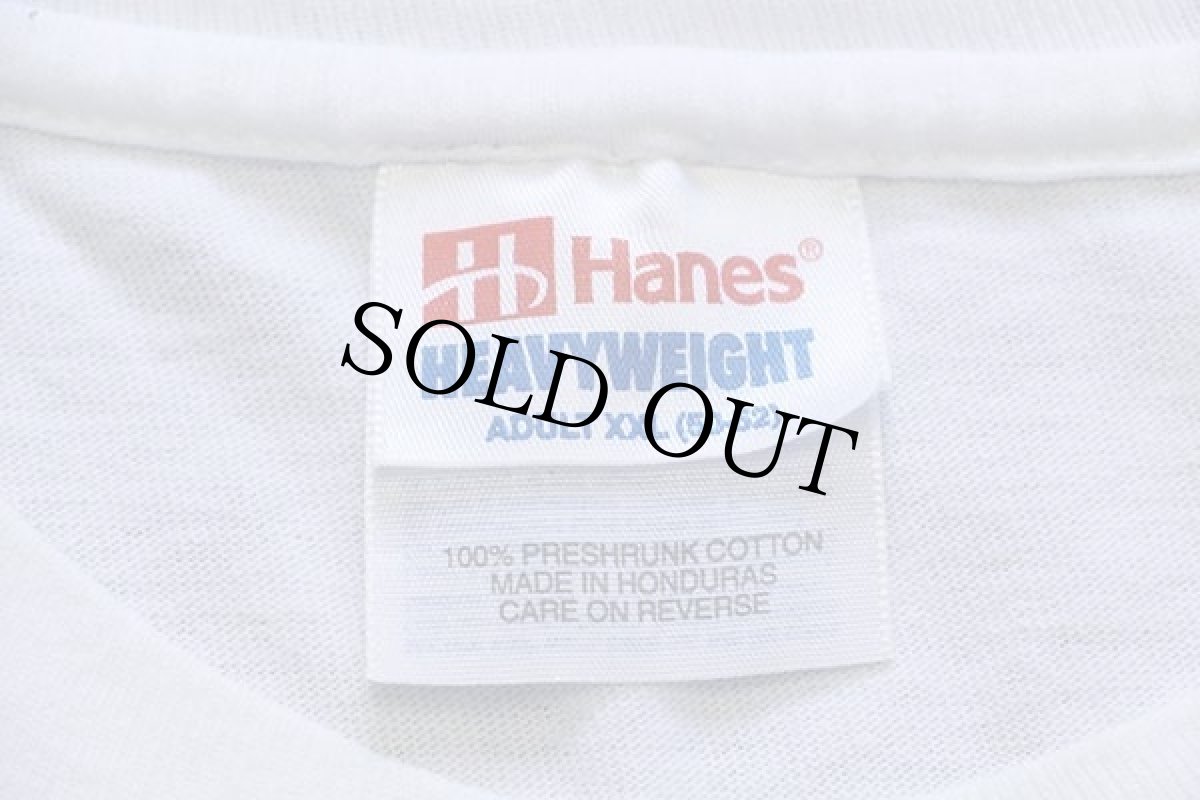 画像4: 00s Hanes AMERICA スター 星条旗柄 コットンTシャツ 白 XXL★特大 (4)
