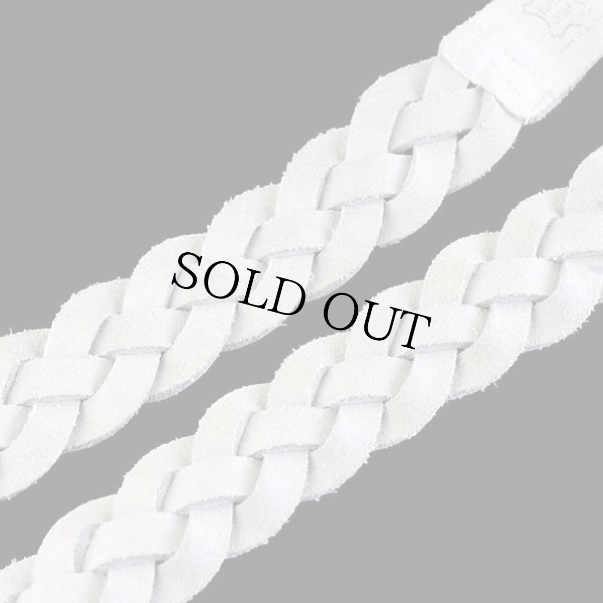 画像6: ドイツ製 UNKNOWN 編み込み レザーベルト 白 95★1469 (6)