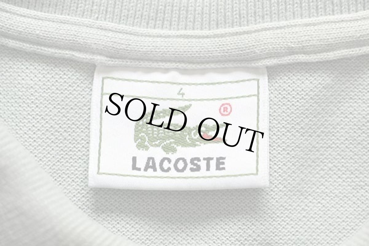 画像4: 80s LACOSTEラコステ ワンポイント コットン 鹿の子 ポロシャツ 薄緑 4★105 (4)