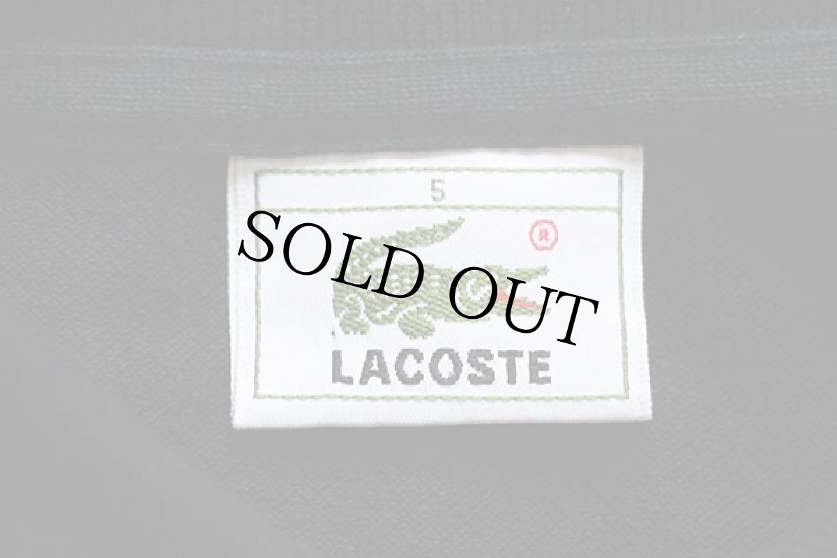 画像4: 80s LACOSTEラコステ ワンポイント コットン 鹿の子 ポロシャツ 黒 5★116 (4)