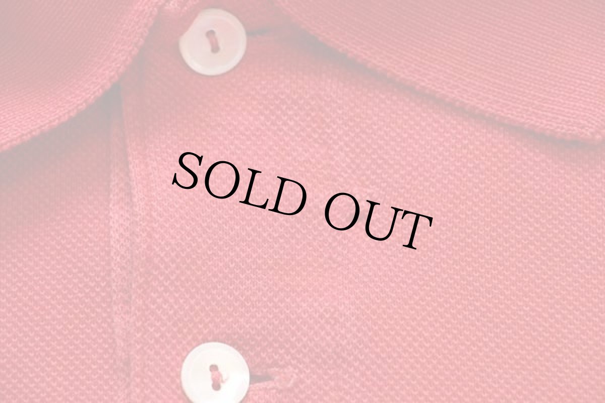 画像5: 70s フランス製 CHEMISE LACOSTE ラコステ ワンポイント コットン 鹿の子 ポロシャツ 赤 6★102 (5)