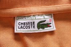 画像4: 70s フランス製 CHEMISE LACOSTE ラコステ ワンポイント コットン 鹿の子 ポロシャツ 薄オレンジ 8★106 特大  (4)