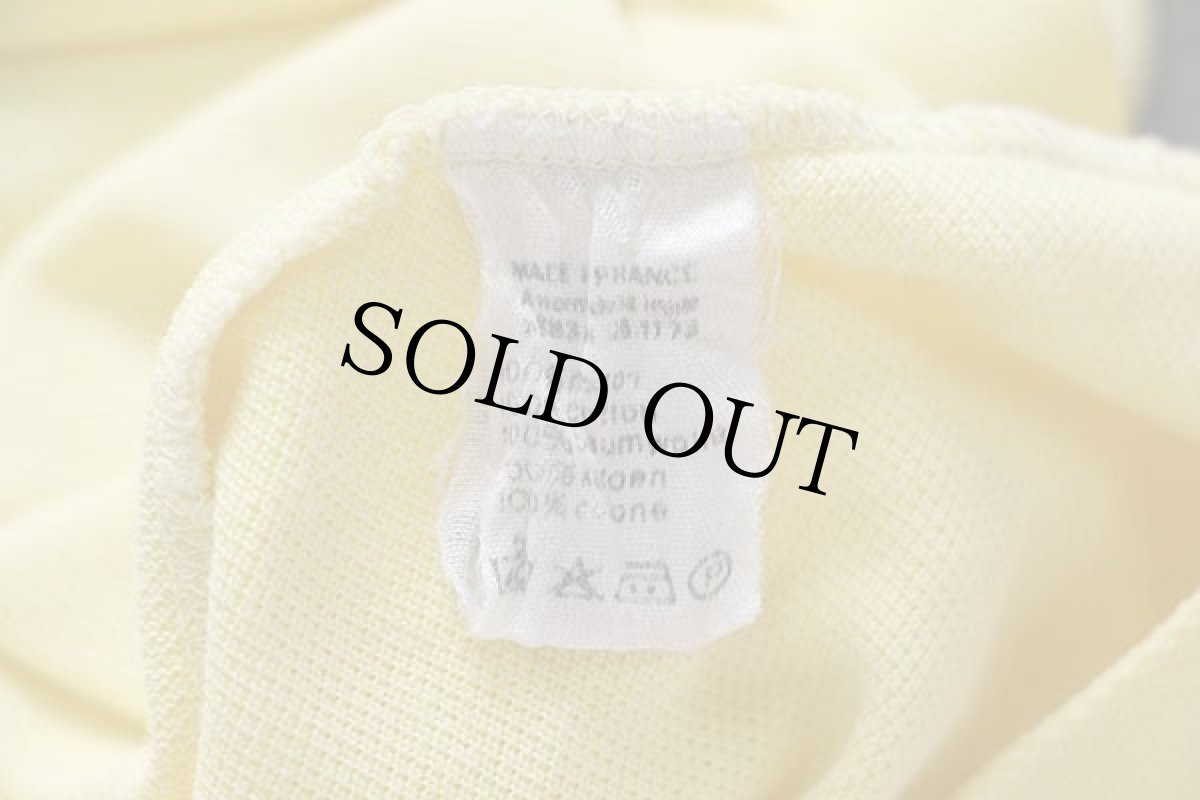 画像5: 70s フランス製 CHEMISE LACOSTE ラコステ ワンポイント コットン 鹿の子 ポロシャツ 薄黄 5★98 (5)