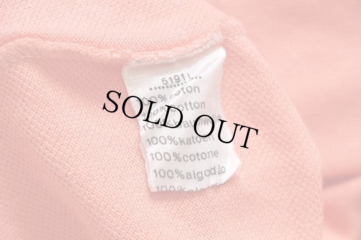 画像5: 70s フランス製 CHEMISE LACOSTE ラコステ ワンポイント コットン 鹿の子 ポロシャツ サーモンピンク 4★107 (5)