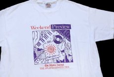 画像1: 90s Weekend Preview The Atlanta Journal CONSTITUTION アート Tシャツ 白 XXL★特大 (1)